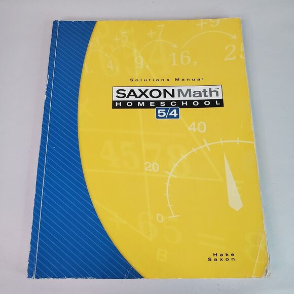 Saxon Math Homeschool 5 / 4: Solutions Manual - Paperback - ACCEPTABLE - Picture 1 of 16